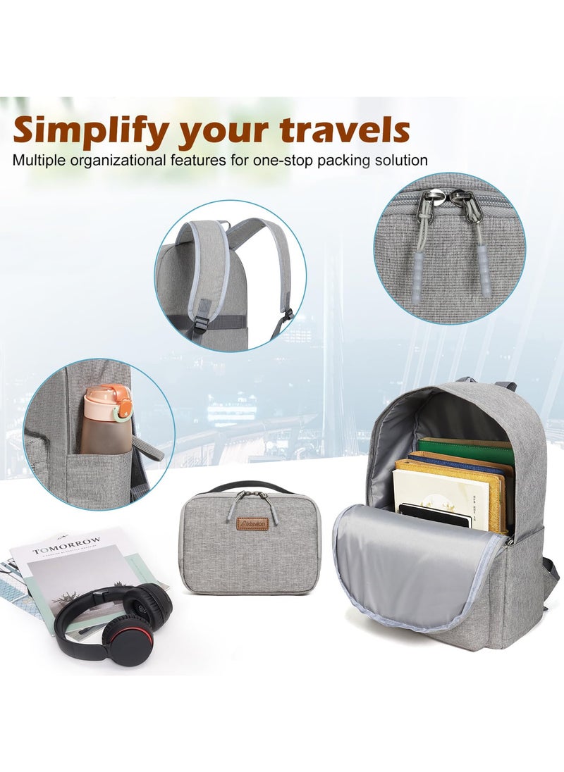 Aklsvion Aklsvion Hard Case 20 Inch Carry On Luggage Trolley For Unisex ABS Lightweight 4 Double Wheeled Suitcase With Built In TSA Type Lock Grey  - Image 4