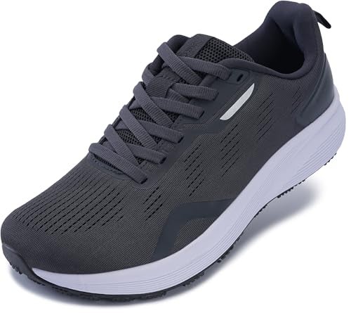 BRONAX Wide Toe Box Tennis Shoes for Men Lightweight Road Running Gym Walking Size 85w Sports Outdoor Athletics Jogging Sneakers Breathable Fitness Male Footwear Grey 42 - Image 1
