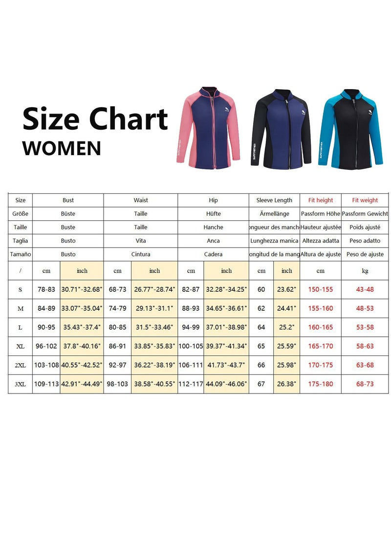 Loquat 2.0MM Wetsuit Split Top Long Sleeve Snorkeling Suit Cold Warm Diving Suit Large Size Surfing Suit Blue - Image 2