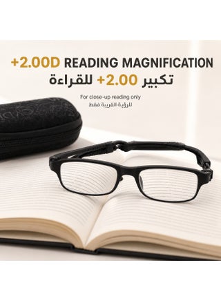 نظارات قراءة قابلة للطي +2.00D – رؤية عالية الوضوح، مضادة لإجهاد العين، مناسبة للرجال والنساء - view 2