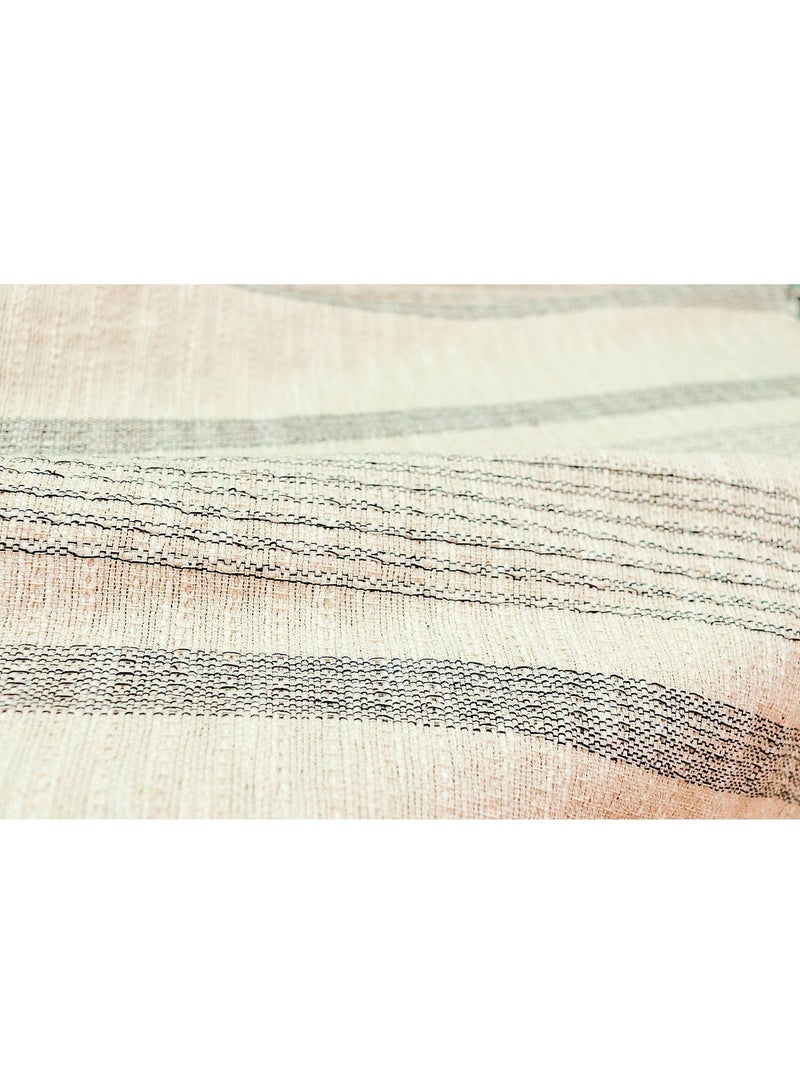 OJARIYA Cream Color Handwoven Handloom Organic Cotton Sofa Throw Blanket  - Image 5