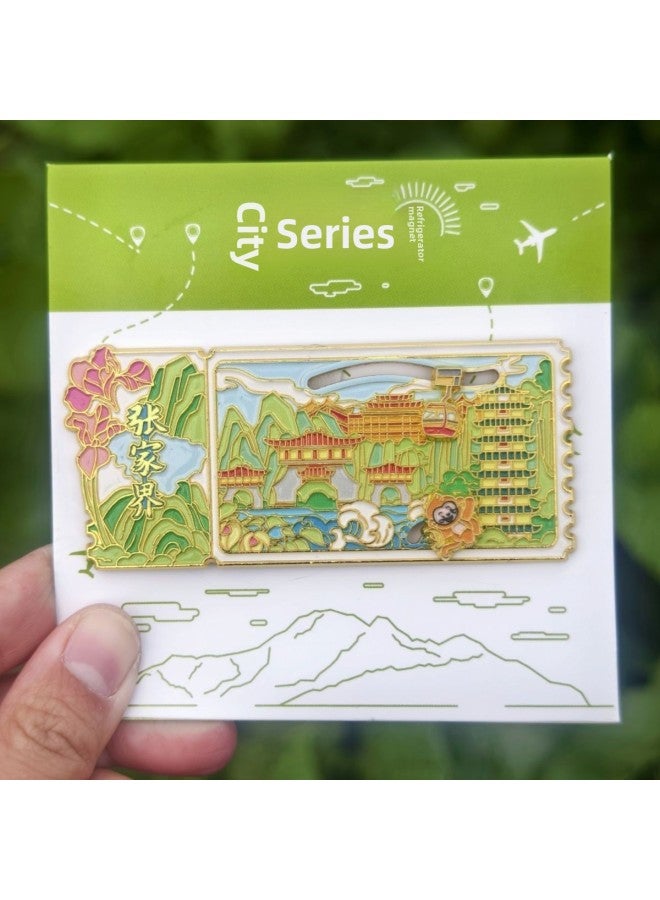 Original Zhangjiajie Ticket Slip Rail Metal Refrigerator Sticker Tourist Attractions Guochao Wenchuang Souvenir Surrounding Accompanying Ceremony-Color:Zhangjiujie Slide Rail Ticket Root (packed With Cardboard)  - Image 1