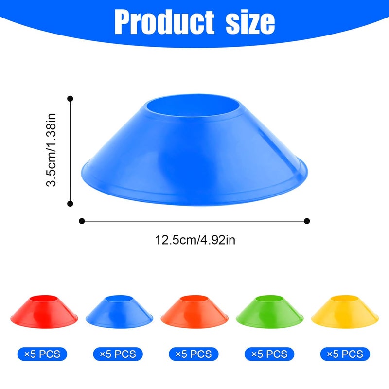 XIHIRCD 25pcs Soccer Cones for Sports Training, Mini Football Cones with Mesh Bag, Flexible Agility Practice Cones Drills Training Plastic Cones for Basketball Running Sports Games Kids Skating(Green) - Image 2