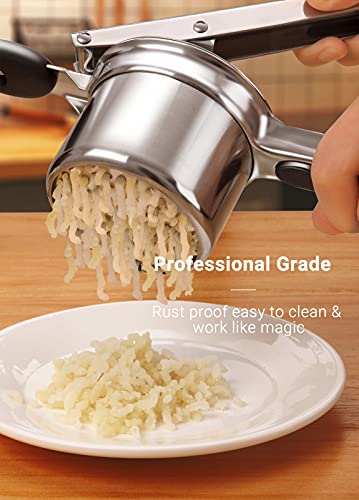 WILLIZTER Potato Ricer, Stainless Steel Fruit and Vegetables Masher Food Ricer Large Capacity with 3 Interchangeable Discs & Inner Cup - Image 2