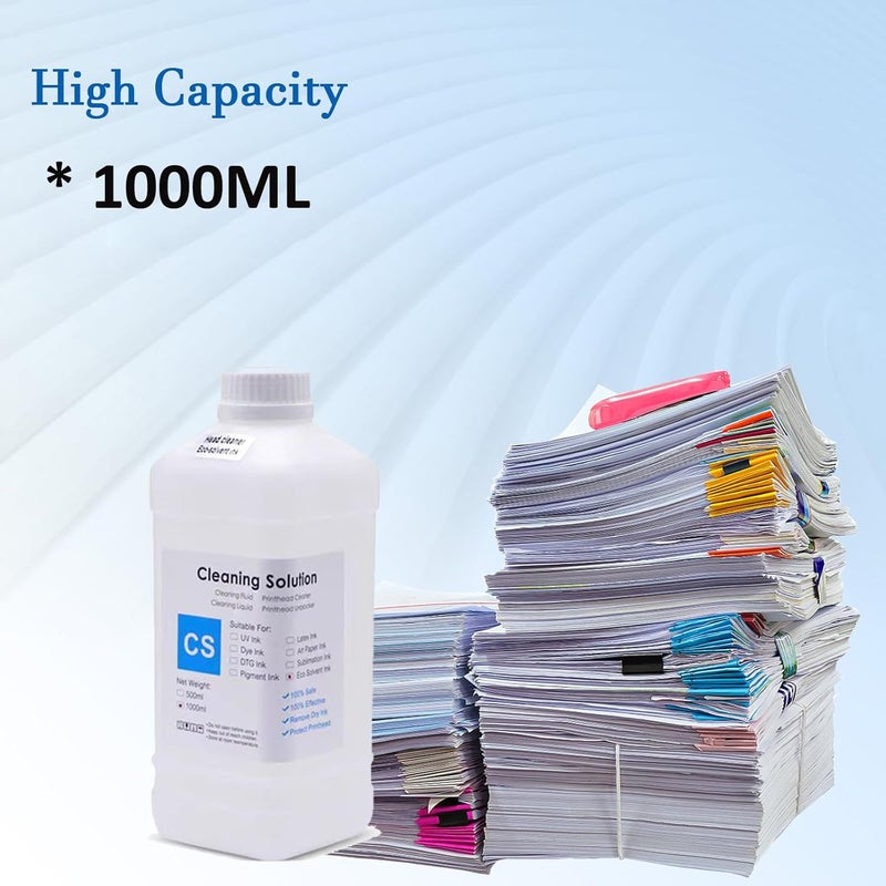 CULater 1000ML Eco Solvent Ink Cleaning Solution Compatible for Solvent Printer for DX2 DX4 DX5 DX6 DX7 Solvent Print Head and Water-Based Cleaning Fluid 1Lt - Image 2