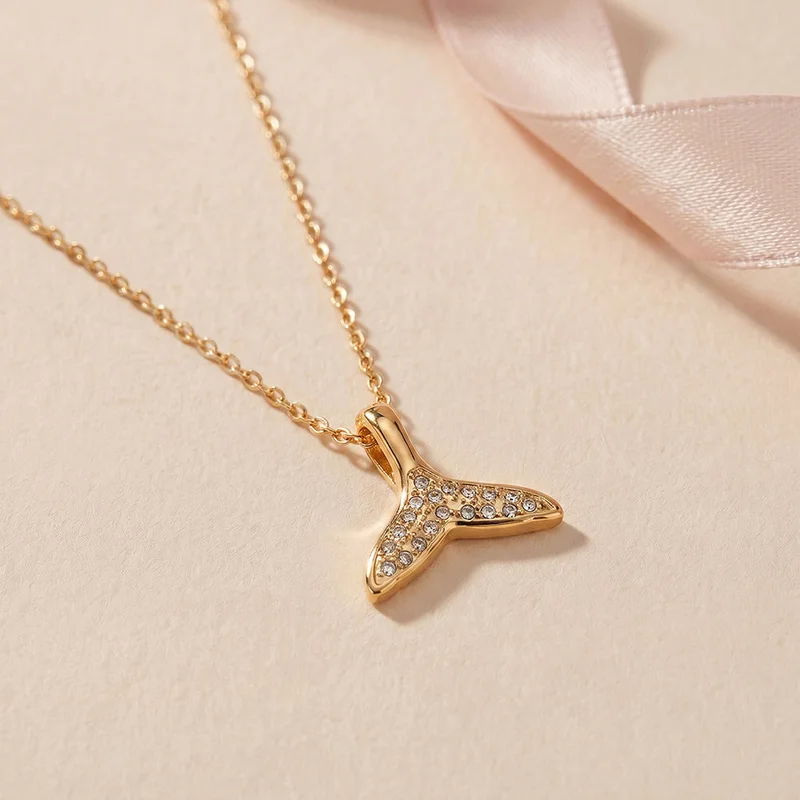 Palmonas 18k Gold Plated Aqua Tail Pendnat Necklace For Women - Waterproof & Anti-Tarnish