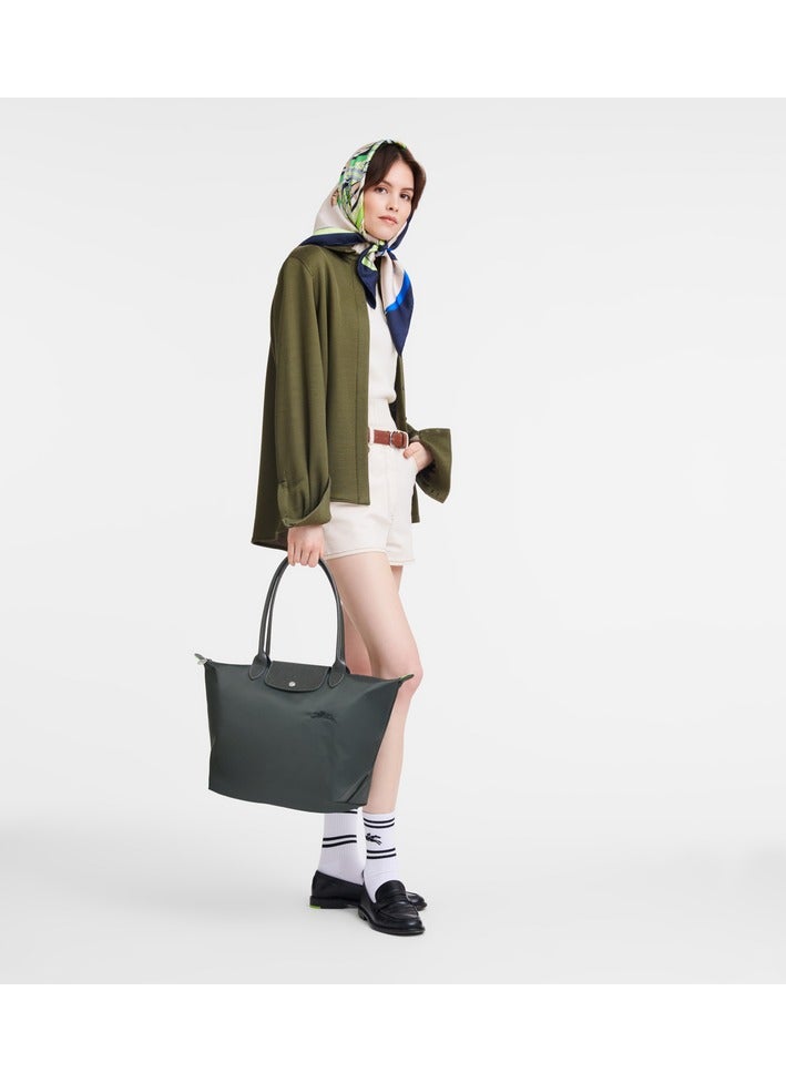 Longchamp Le Pliage Large Graphite Grey Shoulder Strap  Women's Eco-Friendly Fashionable and Versatile Large Cosmetic Bag, Handbag, Shoulder Bag - Image 2