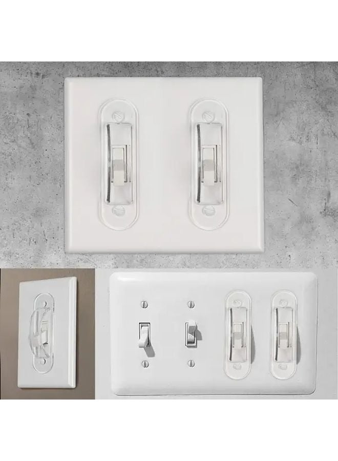 2 Pcs Transparent Light Switch Protective Cover with Screws Toggle Switch Blocker - Image 4
