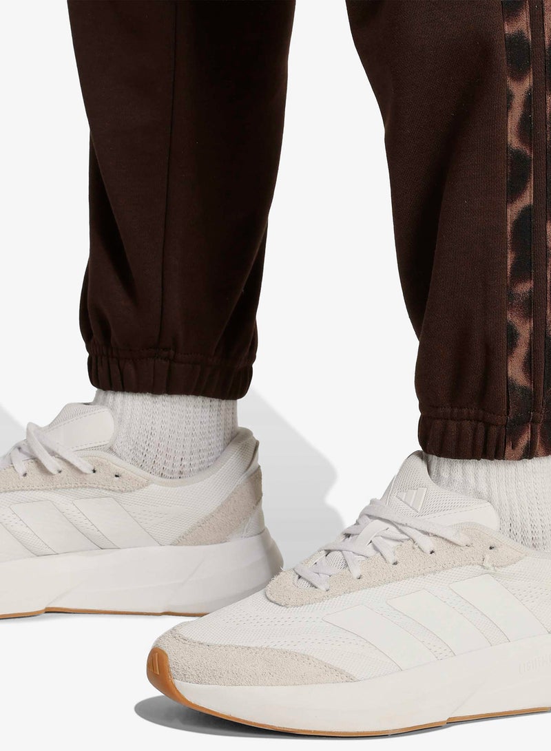 Adidas Seasonal Essentials Leopard Print French Terry Joggers With 3-Stripes - Image 4
