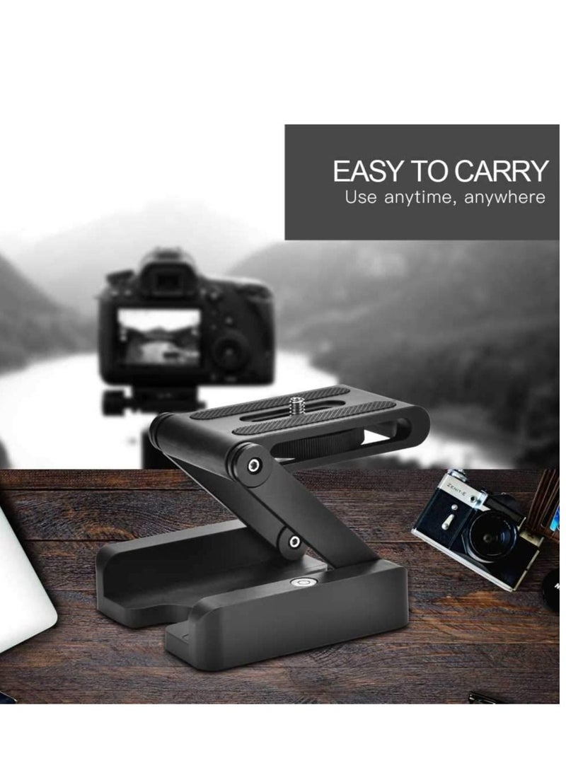 SYOSI - SYOSI Z Flex Tilt Tripod Head, Aluminum Alloy Folding Z Shape Tilt Pan Head Quick Release Plate Bracket for Nikon for Canon DSLR Cameras, Tripod Quick Release Plate - Image 1