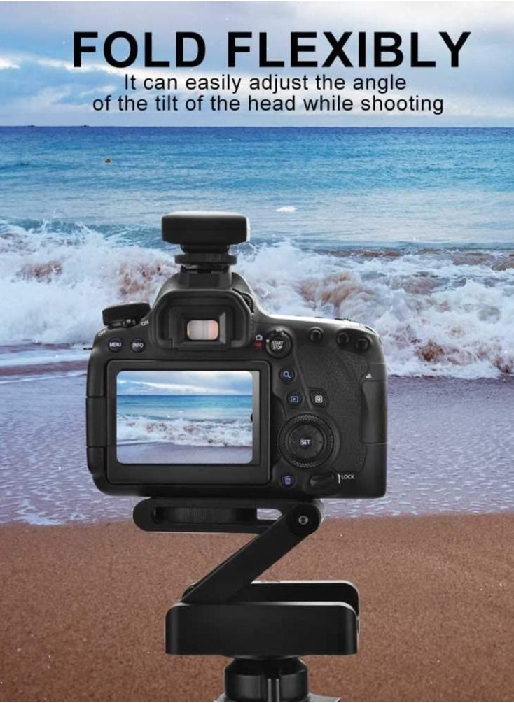 SYOSI - SYOSI Z Flex Tilt Tripod Head, Aluminum Alloy Folding Z Shape Tilt Pan Head Quick Release Plate Bracket for Nikon for Canon DSLR Cameras, Tripod Quick Release Plate - Image 1