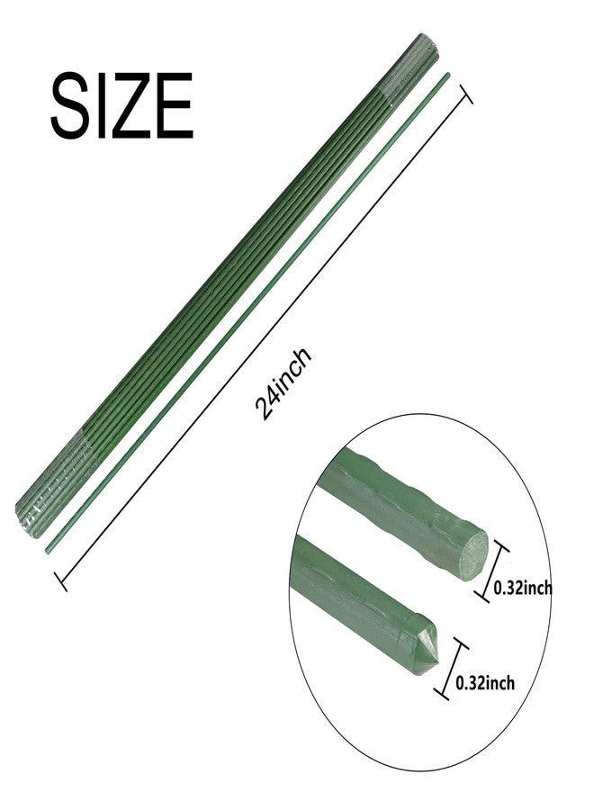 Garmeinea Garden Stakes 24 Inches Plastic Coated Steel Plant Stakes for Growing Climbing Plants, Pack of 25 - Image 5