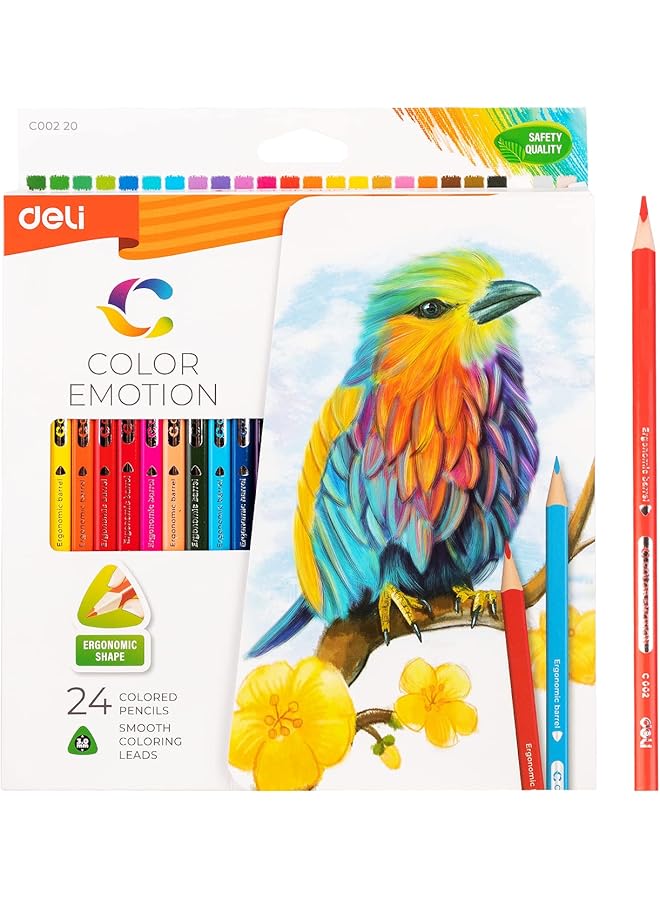 ديلي أقلام تلوين خشبية من مجموعة كولور إيموشن ec00220، 24 قطعة - Image 1