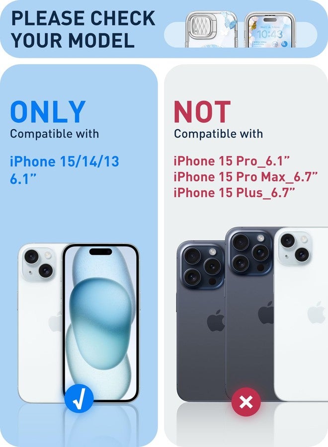 آي-بلاسون جراب i-Blason Cosmo Mag لهاتف iPhone 15/iPhone 14/13 [6.1 بوصة] مع غطاء للكاميرا وحامل، [متوافق مع MagSafe] جراب أنيق ونحيف لحماية كاملة للجسم مع واقي شاشة مدمج (Bluefly) - Image 2