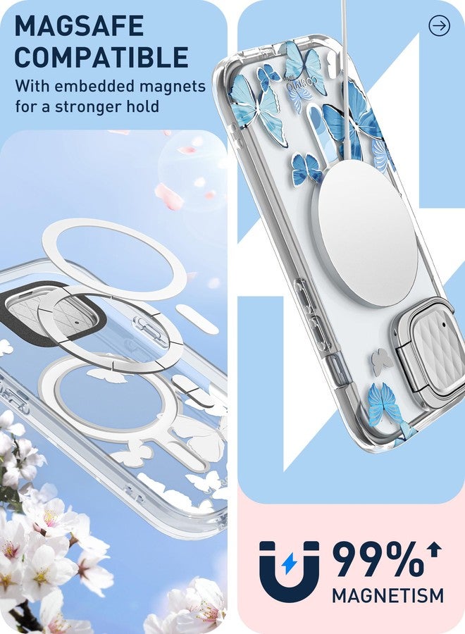 آي-بلاسون جراب i-Blason Cosmo Mag لهاتف iPhone 15/iPhone 14/13 [6.1 بوصة] مع غطاء للكاميرا وحامل، [متوافق مع MagSafe] جراب أنيق ونحيف لحماية كاملة للجسم مع واقي شاشة مدمج (Bluefly) - Image 5