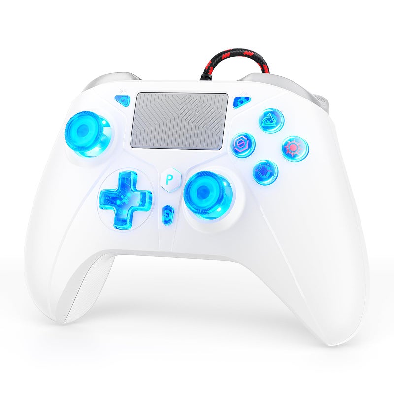 Gamrombo LED Wired Controller for PS5PS5 ProPS5 Slim Compatible withPS4PC with 35mm Headphone JackDual VibrationMacro FunctionTrubo Function 10ft Cable - Image 2