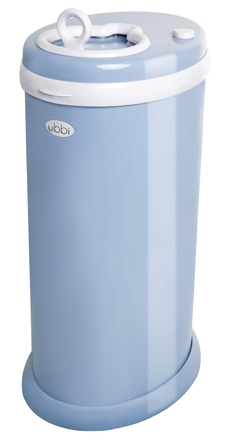 ubbi Ubbi Steel Odor Locking, No Special Bag Required, Money Saving, Modern Design, Registry Must-Have Diaper Pail, Cloudy Blue  - Image 1