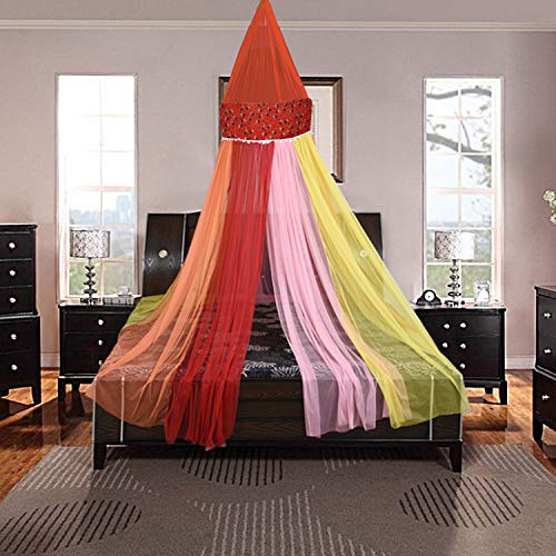 Creative Textiles Polyester Hanging Mosquito Net for Adults Double/Queen Size Bed Canopy Style (multicolour) - Image 3