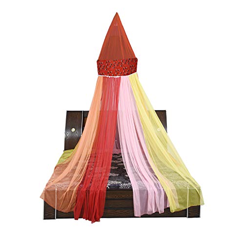 Creative Textiles Polyester Hanging Mosquito Net for Adults Double/Queen Size Bed Canopy Style (multicolour) - Image 4