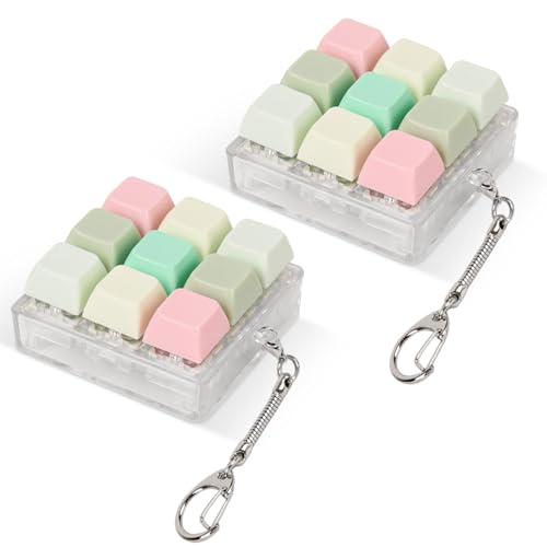 Sumgsn 2 Pcs Keyboard Fidget Toy Clicker Fidget for Adults 9 Keys Relieve Stress and Anxiety Decompression Keyboard Fidget Keychain - Image 1