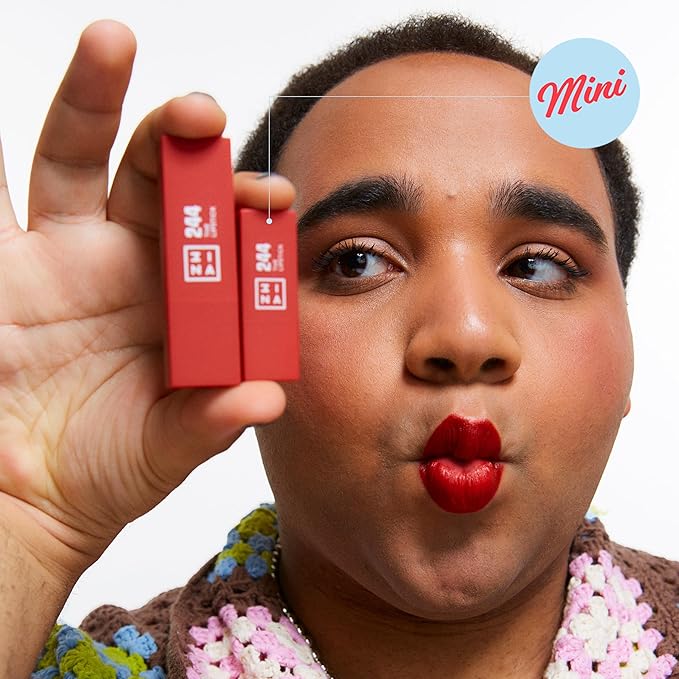 3INA MAKEUP The Lipstick 244 Mini Red Lipstick w Vitamin E Shea Butter to Nourish the Lips Travel Size Lip Colour - Image 5