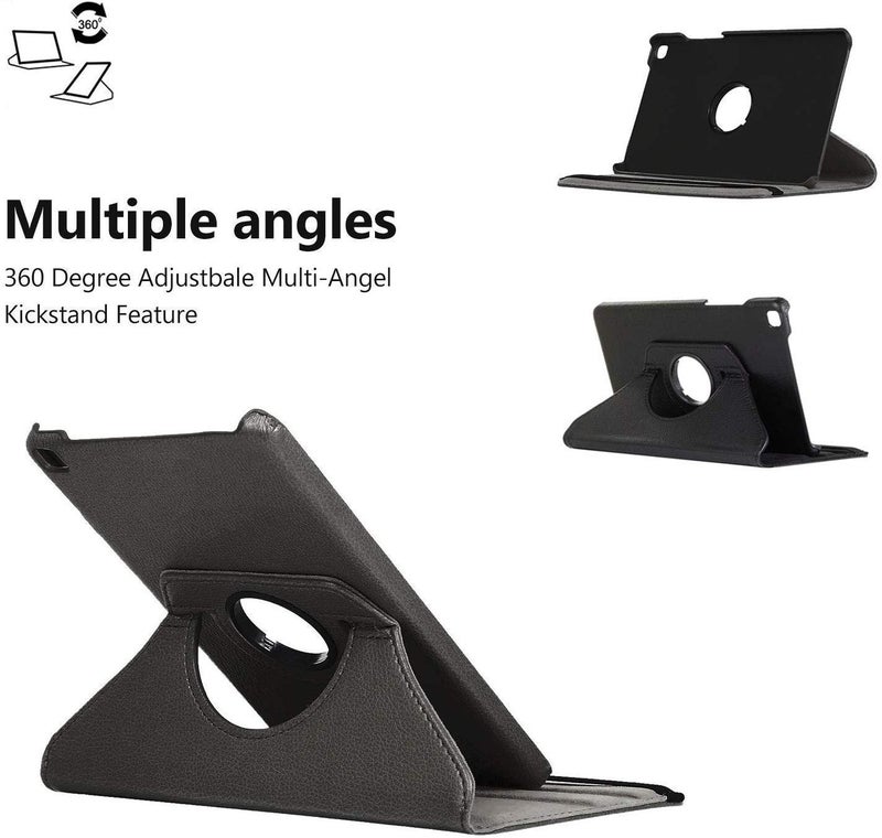 ABOUTTHEFIT 360 Degrees Rotate PU Leather Stand Flip Case Cover for Samsung Galaxy TAB A 2021 8.7" inch SM-T220 / T225 (Black) - Image 2