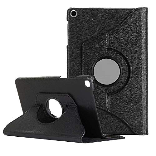 ABOUTTHEFIT 360 Degrees Rotate PU Leather Stand Flip Case Cover for Samsung Galaxy TAB A 2021 8.7" inch SM-T220 / T225 (Black) - Image 1
