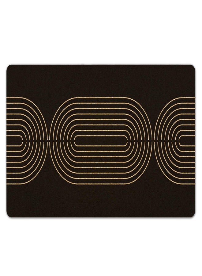 KFXHANGD Boho Black and Gold Door Mat, Minimalist Gold Black Front Door Mat Outside Entrance, Mid Century Modern Artificial Coir Doormat Rugs for Indoor Outdoor Patio Porch Entryway, 17x30 Inch - Image 1