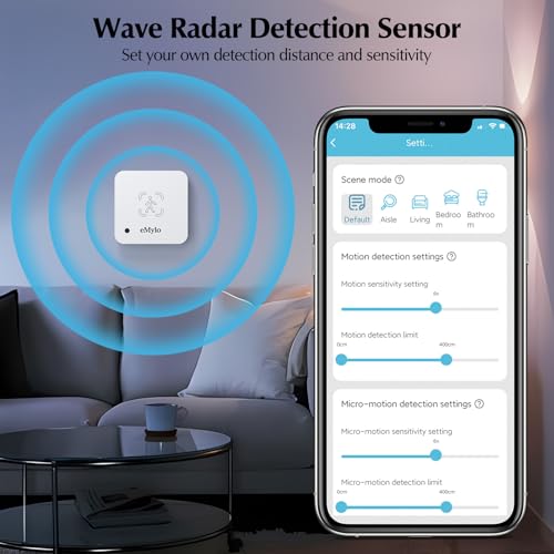eMylo WiFi Human Presence Sensor 3 Pack, WiFi Millimeter Wave Radar Detection - No Hub Needed, 24/7 Smart Motion Detection for Home & Business, Compatible with TUYA/Smart Life(2.4 GHz Wi-Fi Required) - Image 3