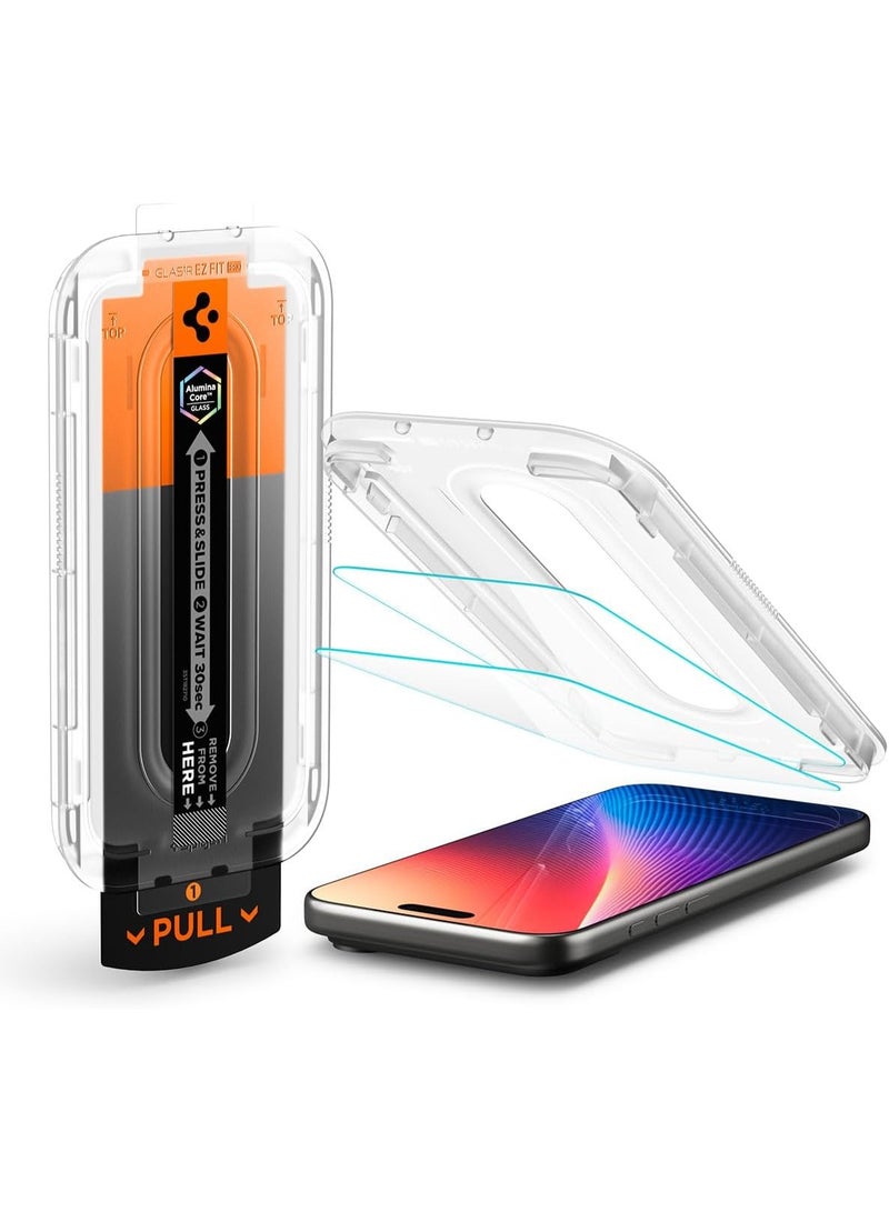 سبايجن GLAStR EZ Fit PRO iPhone 17 Pro MAX Screen Protector | iPhone 16 Pro Max Premium Tempered Glass [Aluminum-Enhanced Durability] Impact resistance [2 PACK] - Image 1