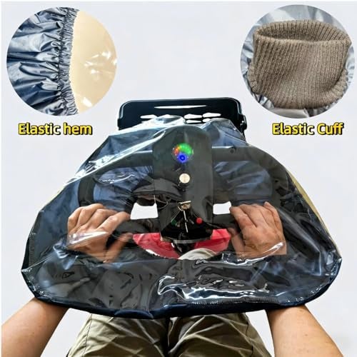 Fonakei Mobility Scooter Control Panel Tiller Cover 19x15x86 Fit for Various 34 wheels Mobility Scooters HeavyDuty Clear PVC with Elastic Cuffs Rain Guard for Outdoor Travel Emergency Use - Image 3