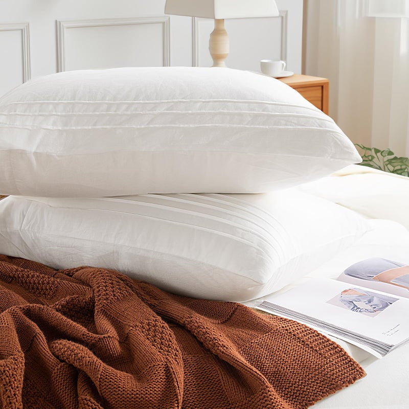 NEXHOME PRO 100% Organic Cotton Duvet Cover Queen Size, Linen Like Pleated Textured White Duvet Cover Set, 3pc Bedding Set with Zipper Closure, Soft, Lightweight and Breathable,90"x90", No Comforter - Image 4