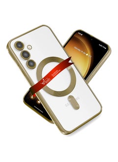 Wtech Magsafe Shockproof Luxury Plating Hybrid Clear PC Case Cover For Samsung Galaxy S23 FE 5G 2023 Gold  - Image 1