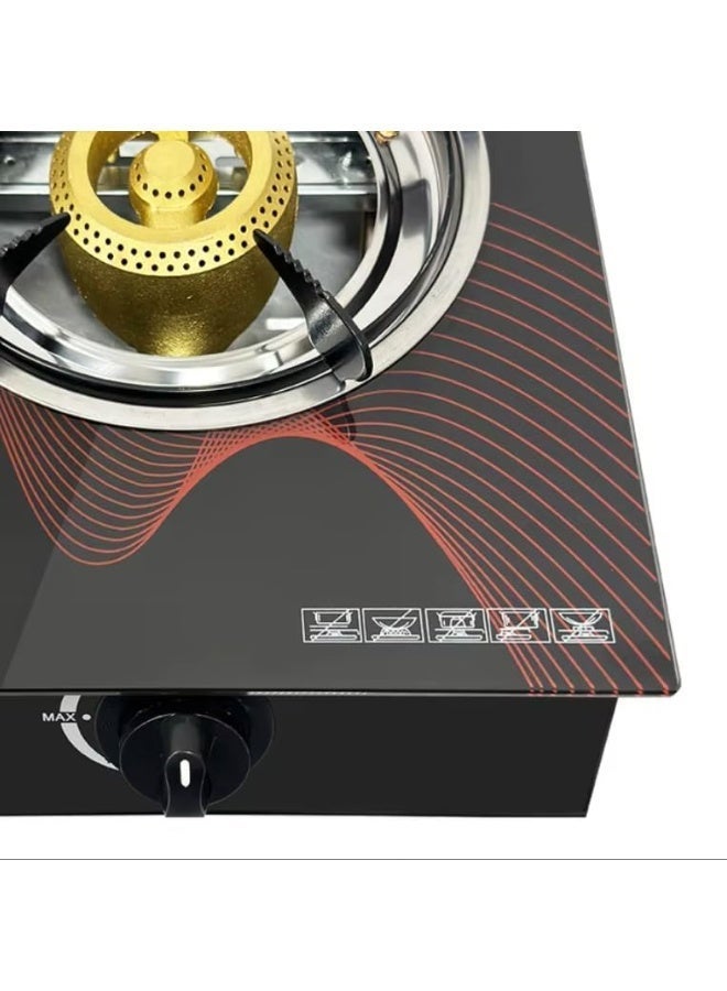 HALEY Gas Cooker, Single Burner Gas Stove with Auto Ignition – Tempered Glass Top,(2 Year Warranty) HY-1518 - Image 4