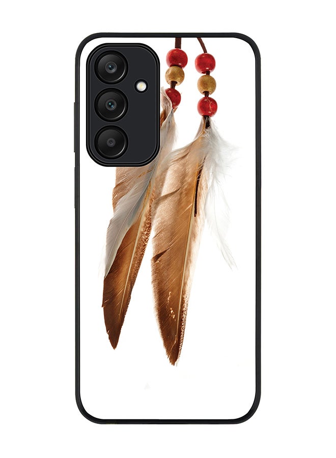 Stylizedd Rugged Black edge case for Samsung Galaxy A25, Slim fit Soft Case Flexible Rubber Edges Anti Drop TPU Gel Thin Cover- Chief Longfeathers - Image 1