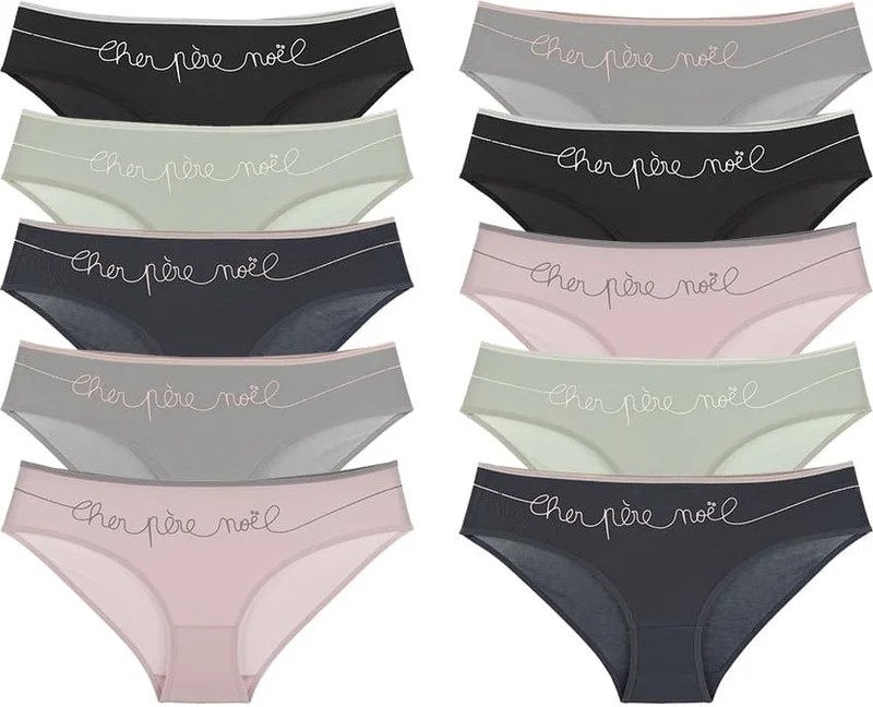 Donella 10 Pieces Color Printed High Waist Women's Panties - 3171JY