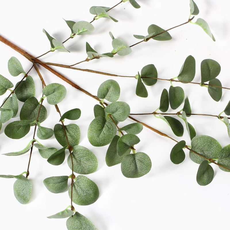 VGIA 12 Pcs 27" Eucalyptus Stems Greenery Stems Eucalyptus Leaf Spray in Green Silk Plastic Plants Floral Artificial Plants for Home Party Wedding Decoration - Image 3