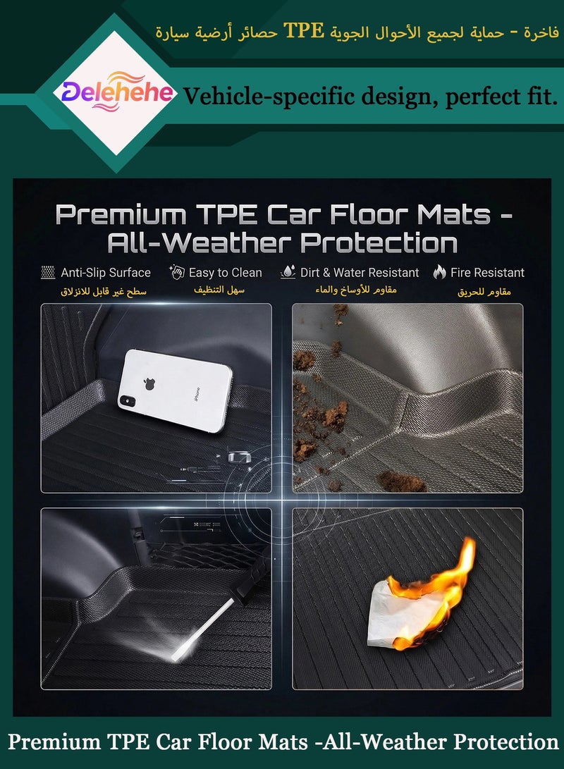 Delehehe Floor Mats & Cargo Liner For Jetour T2 Traveler 2024 2025 Accessories Floor Mats 2 Row Liner Set All Weather TPE 3D Floor Liners&Rear Cargo Mat - Image 3