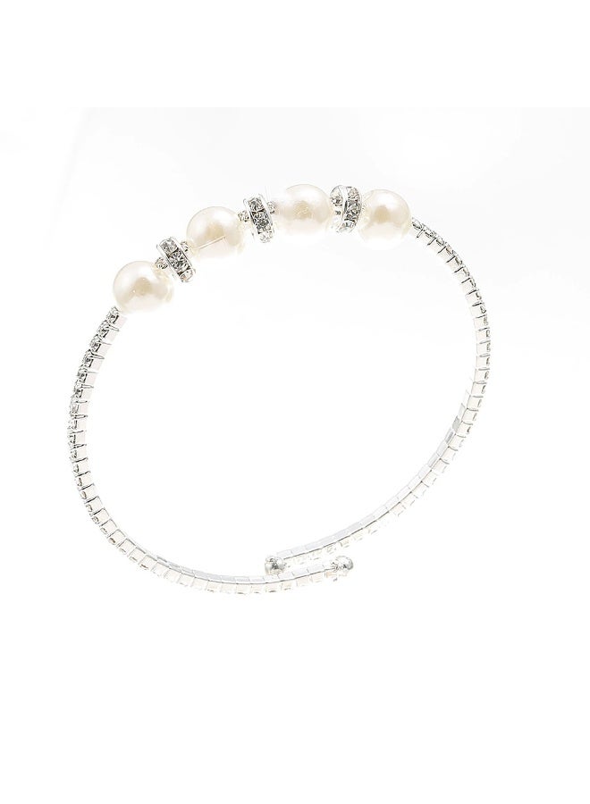 Goolsky سوار كف أنيق من اللؤلؤ وحجر الراين، حجر الميلاد لشهر ديسمبر، موضوع عطلة بسيطة، سبيكة مع حجر تناظري، مجوهرات أزياء نسائية - Image 4