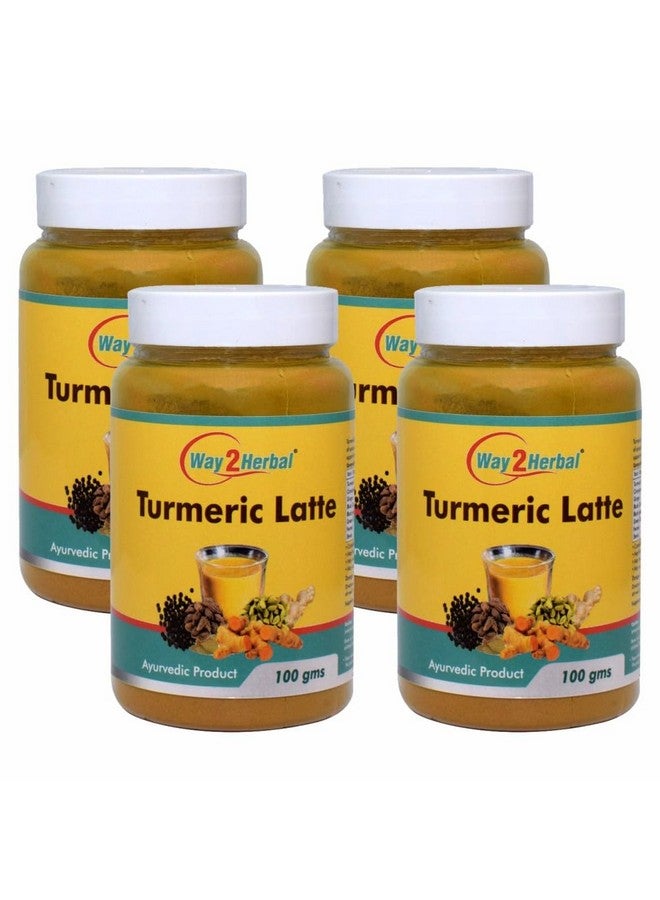 Way2Herbal Turmeric Latte/Haldi Milk Powder | Golden Turmeric Latte Mix - 100 gms - Pack Of 4 - Image 1