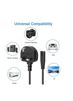 Terabyte figure 8 power lead (2 pin power cable) 3m, UK Power Cable Compatible with Samsung LG Sony Insignia TCL Sharp Toshiba Hisense TV PS4 PS5, Non-Polarized (UK BS 1363 to IEC C7) - 3m  - Image 3