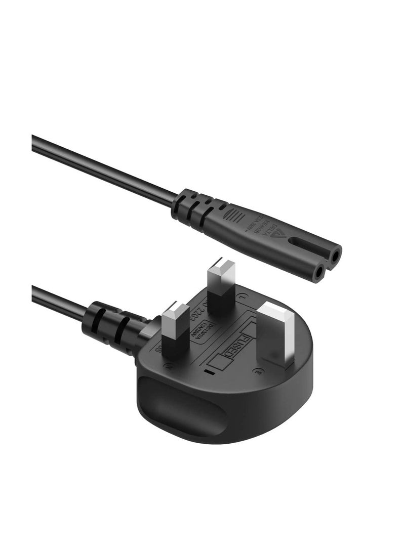 Terabyte كابل طاقة على شكل 8 (كابل طاقة 2 دبوس) 3م، كابل طاقة بريطاني متوافق مع سامسونج LG سوني إنسجنيا TCL شارب توشيبا هايسنس تلفاز PS4 PS5، غير قطبي (بريطاني BS 1363 إلى IEC C7) - 3م - Image 4