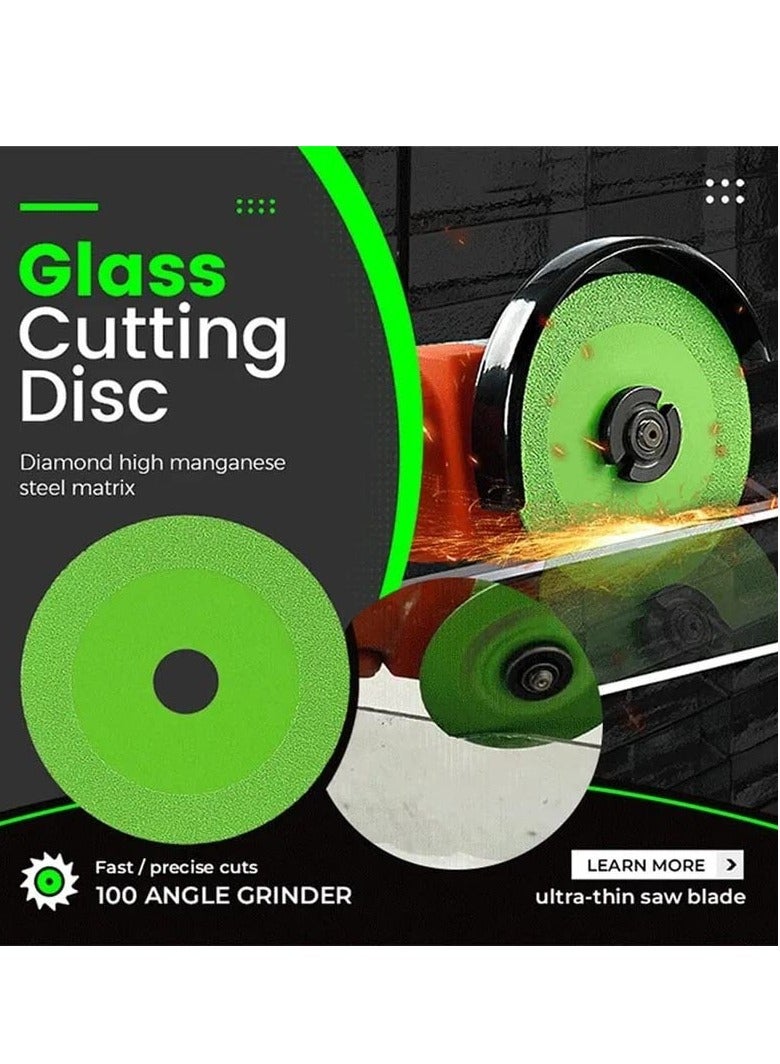Glass Cutting Disc, Diamond Tile Blade Cutting Wheel Porcelain Saw Super Thin 4 for Smooth Cutting, Chambering, and Grinding of Glass, Jade, Crystal, and Bottles 7 Pcs - Image 3