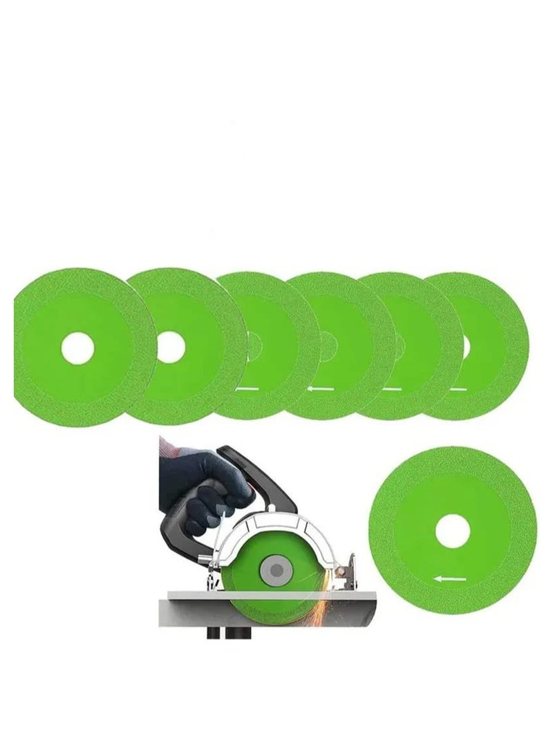 Glass Cutting Disc, Diamond Tile Blade Cutting Wheel Porcelain Saw Super Thin 4 for Smooth Cutting, Chambering, and Grinding of Glass, Jade, Crystal, and Bottles 7 Pcs - Image 1