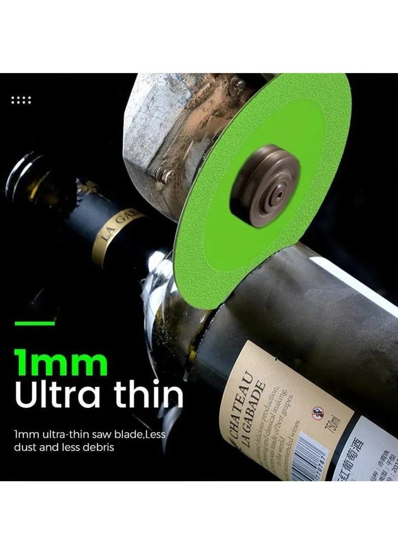 Glass Cutting Disc, Diamond Tile Blade Cutting Wheel Porcelain Saw Super Thin 4 for Smooth Cutting, Chambering, and Grinding of Glass, Jade, Crystal, and Bottles 7 Pcs - Image 5