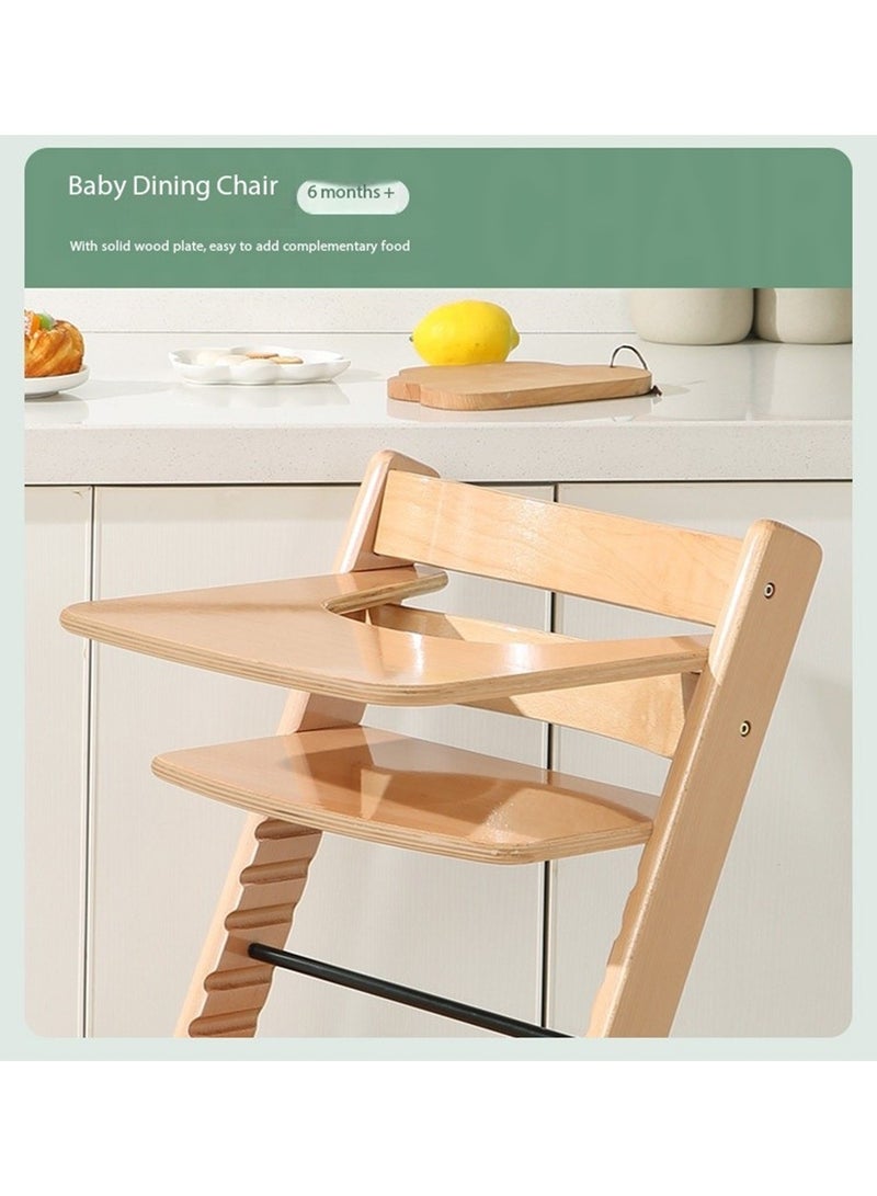 GT-Wheel Baby High Chair Wooden Dining Adjustable Toddler Seat Chair For kids and Adults - Image 2