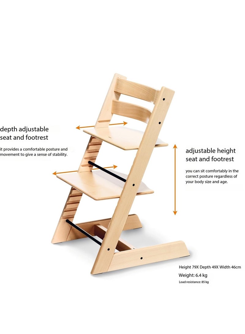 GT-Wheel Baby High Chair Wooden Dining Adjustable Toddler Seat Chair For kids and Adults - Image 3