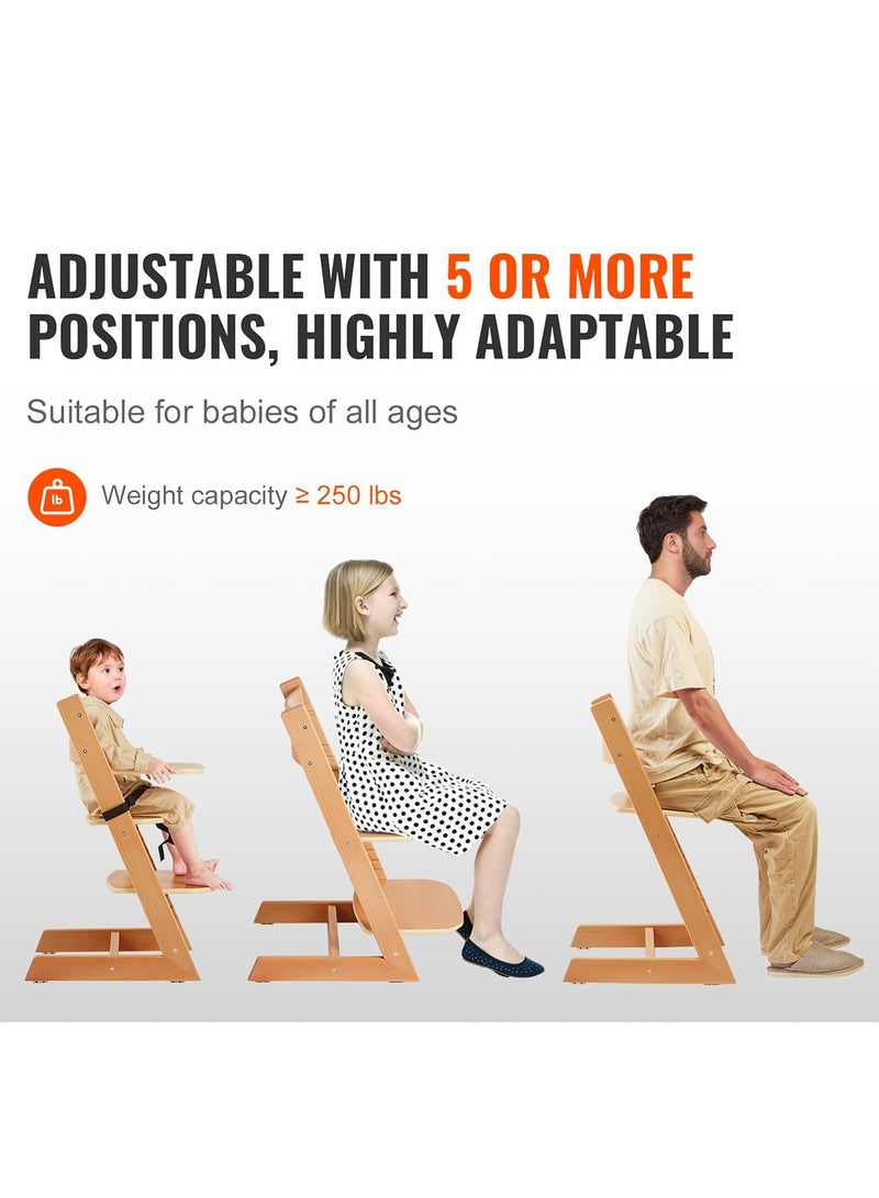 GT-Wheel Baby High Chair Wooden Dining Adjustable Toddler Seat Chair For kids and Adults - Image 4