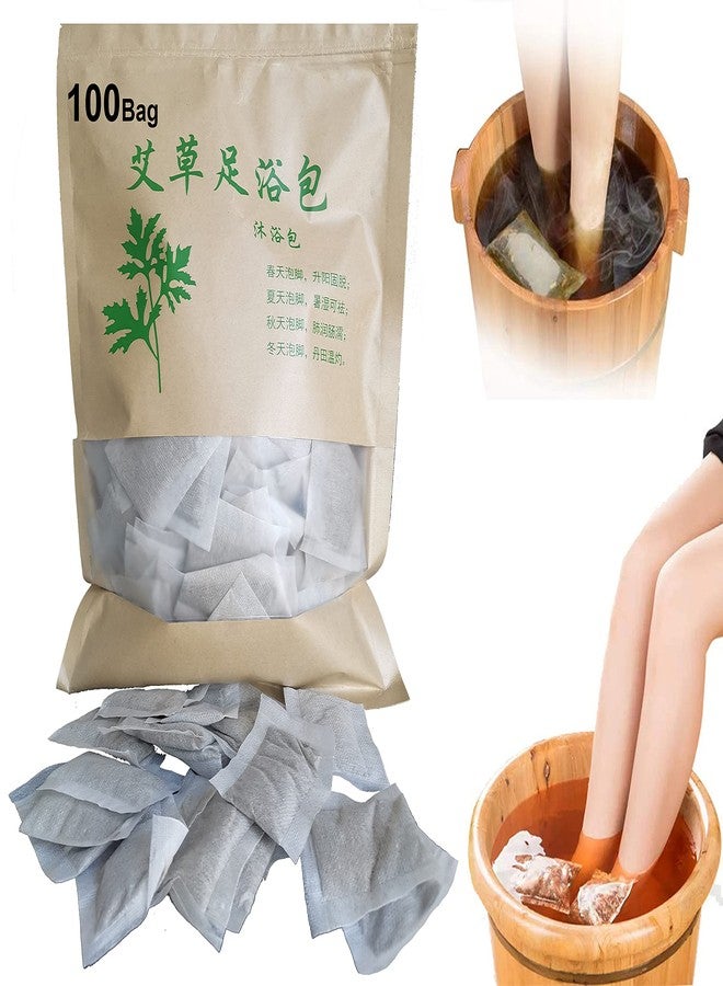 AMTOOCH 100bag Natural Mugwort Herb Foot Soak Wormwood Foot Bath Powder Spa Relax Massage艾草足浴泡脚 - Image 2