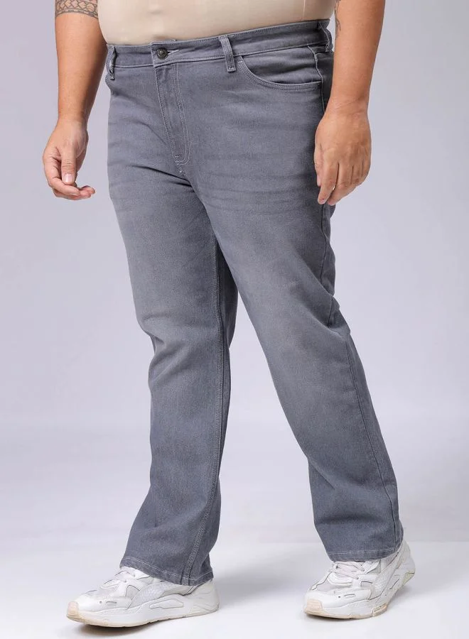 HARDSODA Men Plus Size Bootcut Solid Mid-Rise Stretchable Jeans